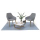 Juna Grey Fabric Reception Chair With Wooden Legs 